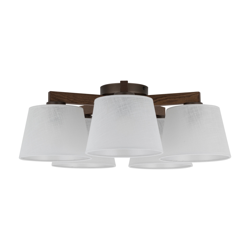 Brilagi - Lámpara de techo de superficie LATTE 5xE27/60W/230V pino/blanco