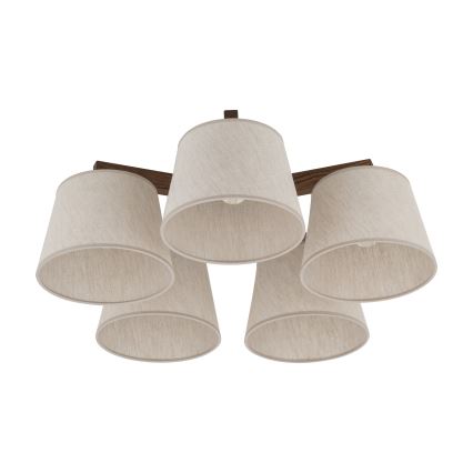 Brilagi - Lámpara de techo de superficie LATTE 5xE27/60W/230V pino/crema