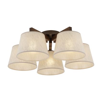 Brilagi - Lámpara de techo de superficie LATTE 5xE27/60W/230V pino/crema