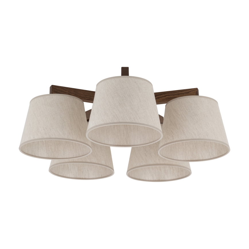 Brilagi - Lámpara de techo de superficie LATTE 5xE27/60W/230V pino/crema