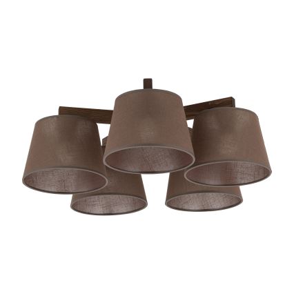 Brilagi - Lámpara de techo de superficie LATTE 5xE27/60W/230V pino/marrón