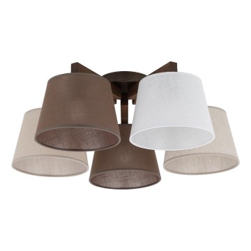 Brilagi - Lámpara de techo de superficie LATTE 5xE27/60W/230V pino/mix