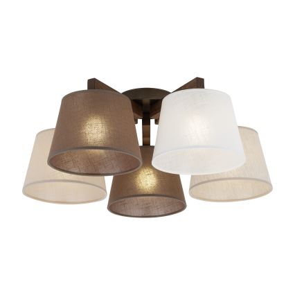 Brilagi - Lámpara de techo de superficie LATTE 5xE27/60W/230V pino/mix