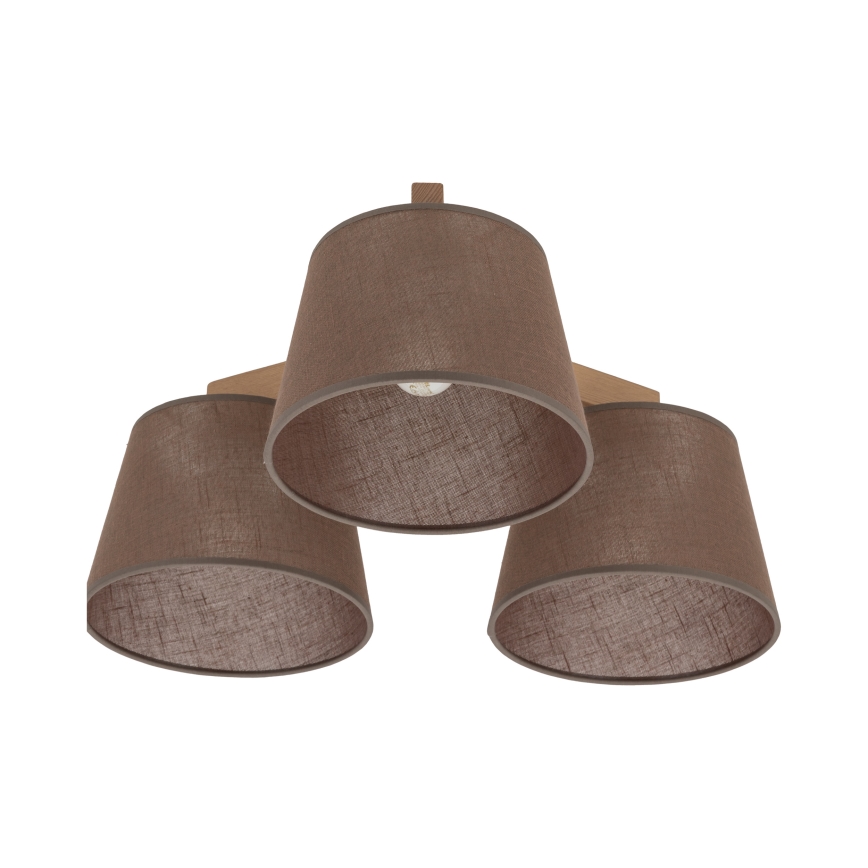 Brilagi - Lámpara de techo de superficie LATTE SABIA 3xE27/15W/230V pino/marrón