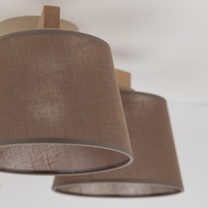 Brilagi - Lámpara de techo de superficie LATTE SABIA 3xE27/15W/230V pino/marrón