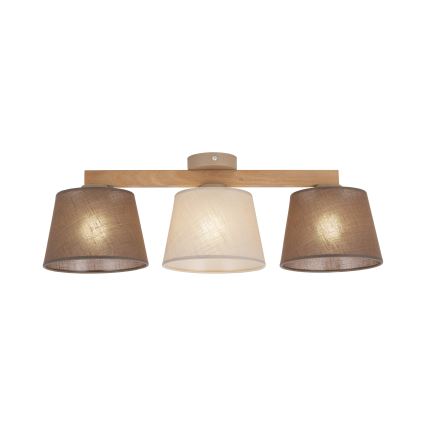 Brilagi - Lámpara de techo de superficie LATTE SABIA 3xE27/15W/230V pino/mezcla