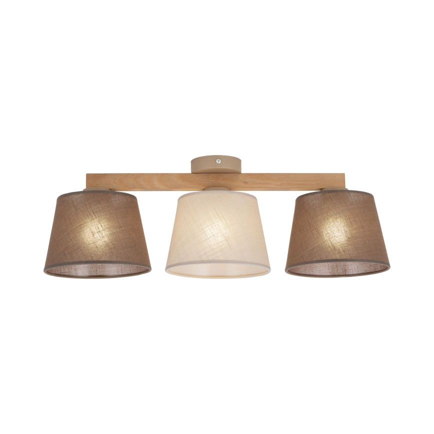 Brilagi - Lámpara de techo de superficie LATTE SABIA 3xE27/15W/230V pino/mezcla