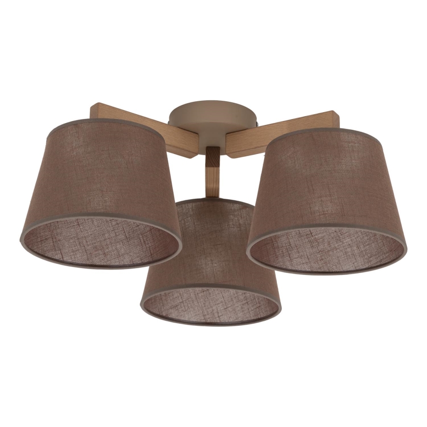 Brilagi - Lámpara de techo de superficie LATTE SABIA 3xE27/60W/230V pino/marrón