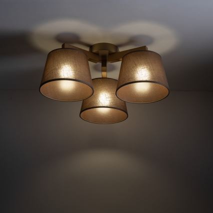 Brilagi - Lámpara de techo de superficie LATTE SABIA 3xE27/60W/230V pino/marrón