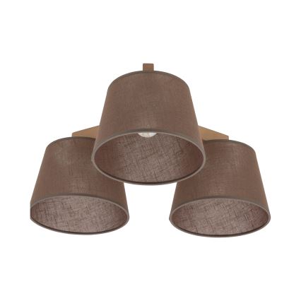 Brilagi - Lámpara de techo de superficie LATTE SABIA 3xE27/60W/230V pino/marrón