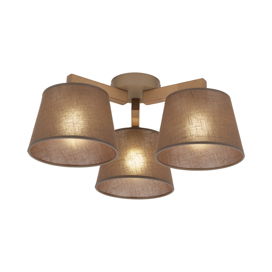 Brilagi - Lámpara de techo de superficie LATTE SABIA 3xE27/60W/230V pino/marrón