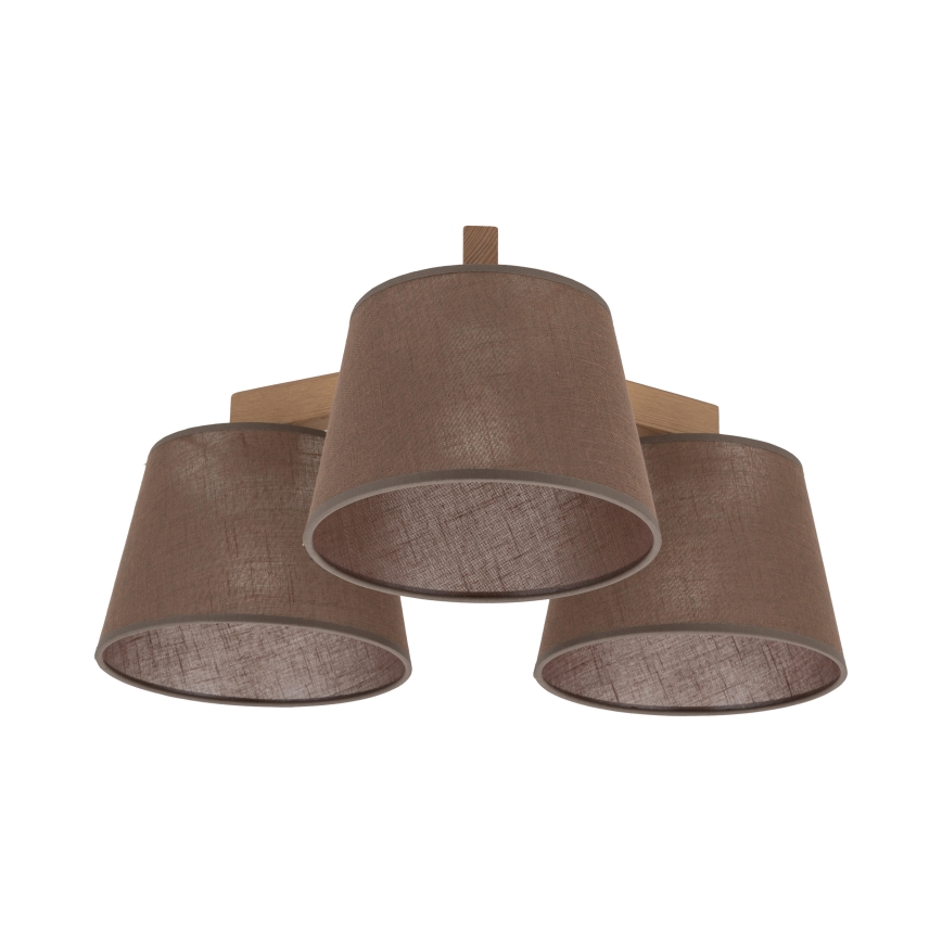 Brilagi - Lámpara de techo de superficie LATTE SABIA 3xE27/60W/230V pino/marrón