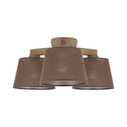 Brilagi - Lámpara de techo de superficie LATTE SABIA 3xE27/60W/230V pino/marrón
