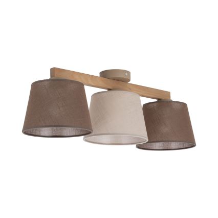 Brilagi - Lámpara de techo de superficie LATTE SABIA 3xE27/60W/230V pino/mezcla