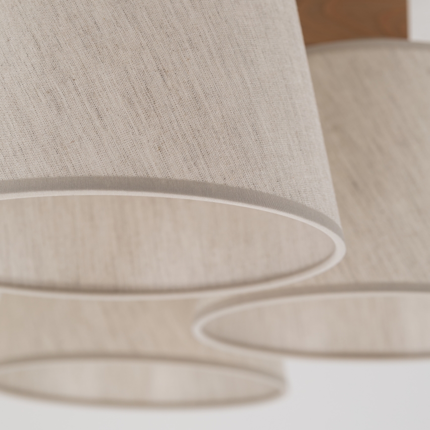 Brilagi - Lámpara de techo de superficie LATTE SABIA 5xE27/15W/230V pino/crema