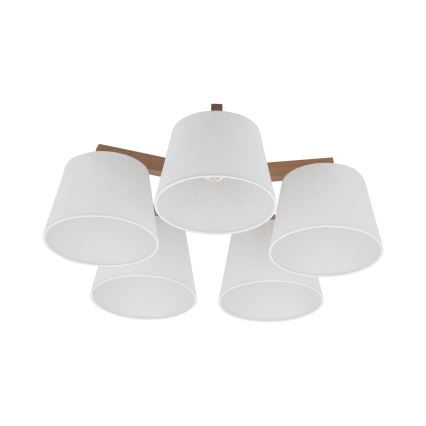 Brilagi - Lámpara de techo de superficie LATTE SABIA 5xE27/60W/230V pino/blanco
