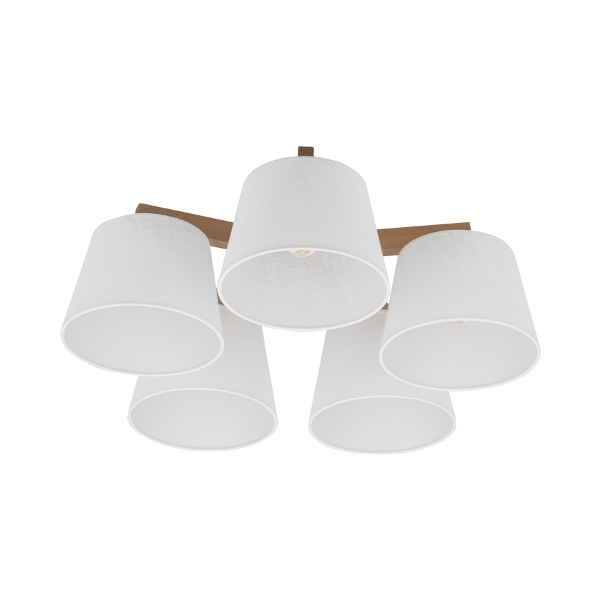 Brilagi - Lámpara de techo de superficie LATTE SABIA 5xE27/60W/230V pino/blanco
