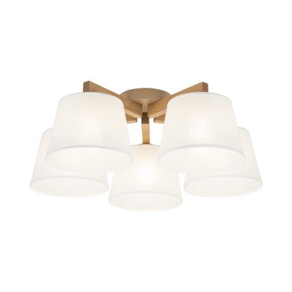Brilagi - Lámpara de techo de superficie LATTE SABIA 5xE27/60W/230V pino/blanco