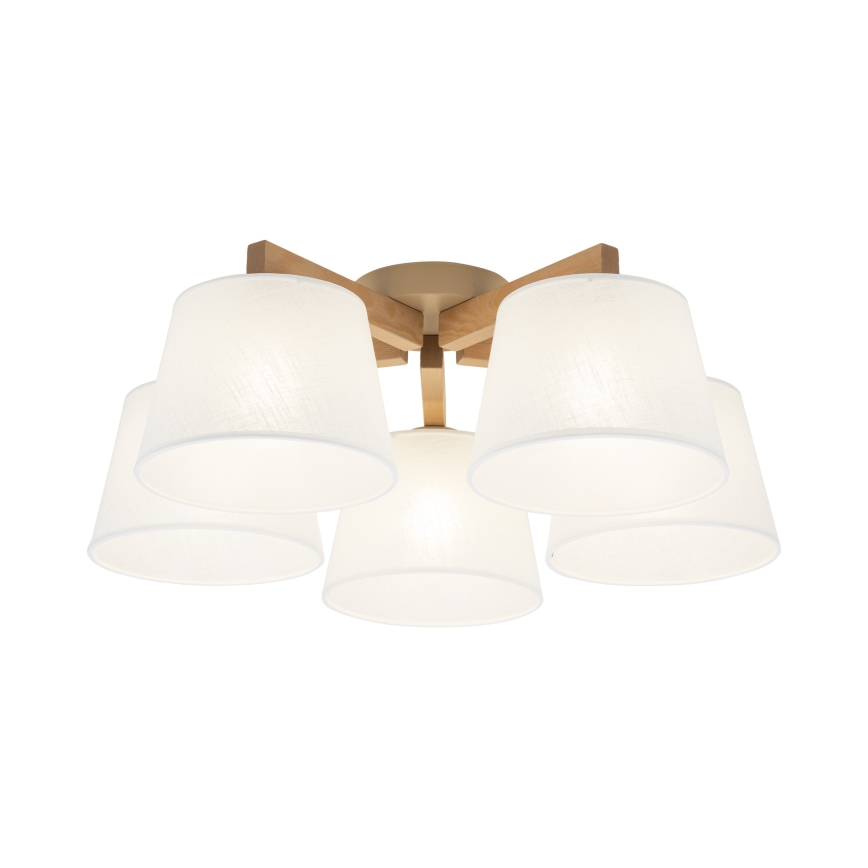 Brilagi - Lámpara de techo de superficie LATTE SABIA 5xE27/60W/230V pino/blanco