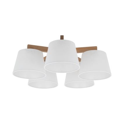 Brilagi - Lámpara de techo de superficie LATTE SABIA 5xE27/60W/230V pino/blanco