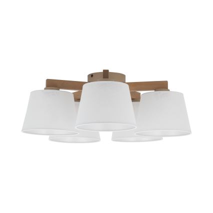Brilagi - Lámpara de techo de superficie LATTE SABIA 5xE27/60W/230V pino/blanco