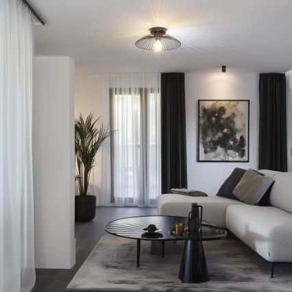 Brilagi - Lámpara de techo de superficie LED CERIA WIRE 1xE27/40W/230V Ø 38 cm negra