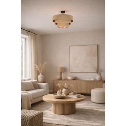 Brilagi - Lámpara de techo de superficie LUNETA 1xE27/60W/230V Ø 40 cm beige/dorado