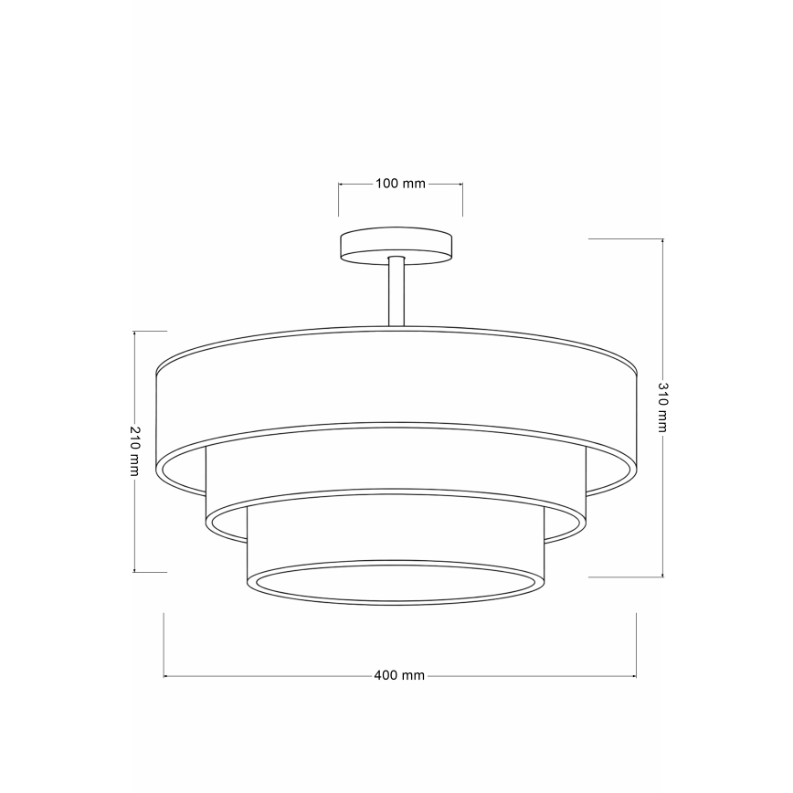 Brilagi - Lámpara de techo de superficie LUNETA 1xE27/60W/230V Ø 40 cm negra/dorada