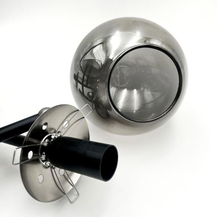 Brilagi - Lámpara de techo de superficie MALIVA 3xE14/15W/230V cromo mate/vidrio ahumado