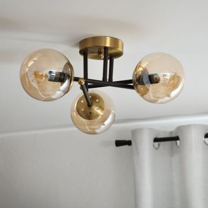 Brilagi - Lámpara de techo de superficie MALIVA 3xE14/15W/230V dorada