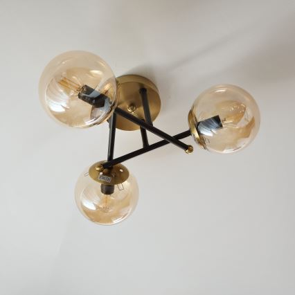 Brilagi - Lámpara de techo de superficie MALIVA 3xE14/15W/230V dorada