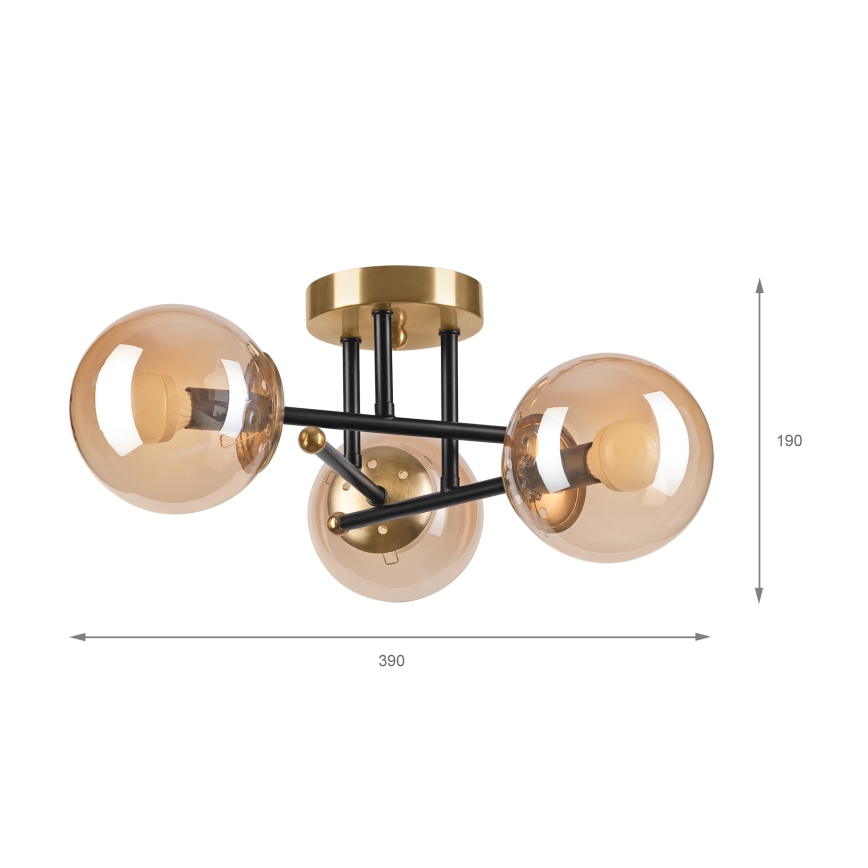 Brilagi - Lámpara de techo de superficie MALIVA 3xE14/15W/230V dorada