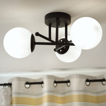 Brilagi - Lámpara de techo de superficie MALIVA 3xE14/15W/230V negra/blanca