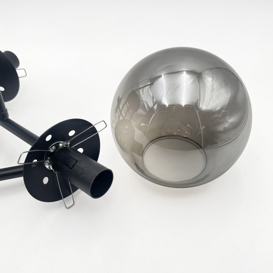 Brilagi - Lámpara de techo de superficie MALIVA 3xE14/15W/230V negro/ahumado