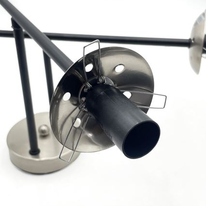 Brilagi - Lámpara de techo de superficie MALIVA 4xE14/15W/230V cromo mate/ahumado