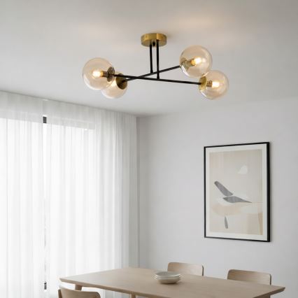 Brilagi - Lámpara de techo de superficie MALIVA 4xE14/15W/230V dorada