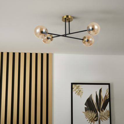 Brilagi - Lámpara de techo de superficie MALIVA 4xE14/15W/230V dorada