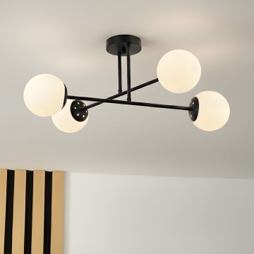 Brilagi - Lámpara de techo de superficie MALIVA 4xE14/15W/230V negro/blanco