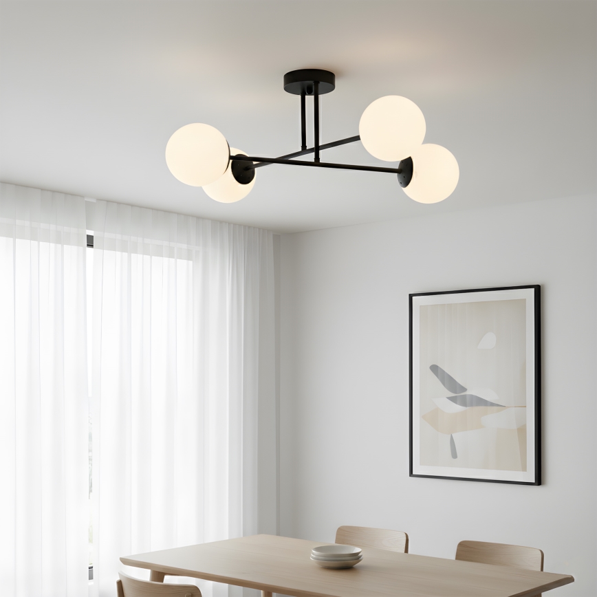 Brilagi - Lámpara de techo de superficie MALIVA 4xE14/15W/230V negro/blanco