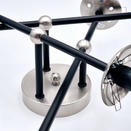 Brilagi - Lámpara de techo de superficie MALIVA 6xE14/15W/230V cromo mate/ahumado