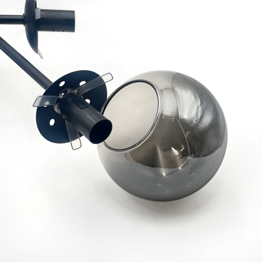 Brilagi - Lámpara de techo de superficie MALIVA 6xE14/15W/230V negra/ahumada