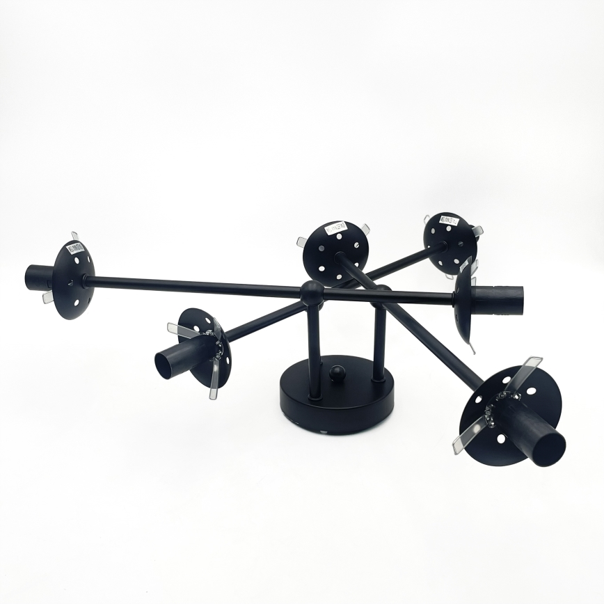 Brilagi - Lámpara de techo de superficie MALIVA 6xE14/15W/230V negra/ahumada