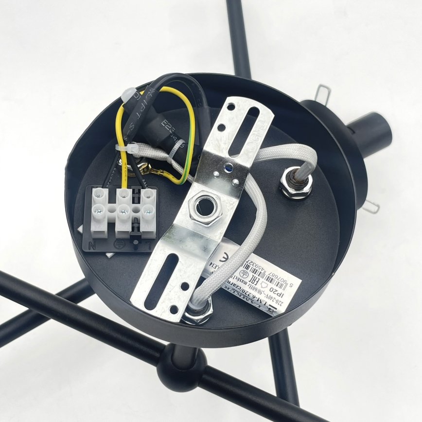 Brilagi - Lámpara de techo de superficie MALIVA 6xE14/15W/230V negro/blanco