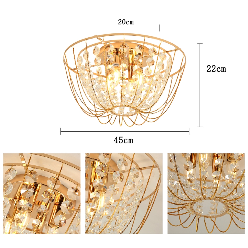 Brilagi - Lámpara de techo de superficie VASTERAS 4xE14/40W/230V Ø 45 cm