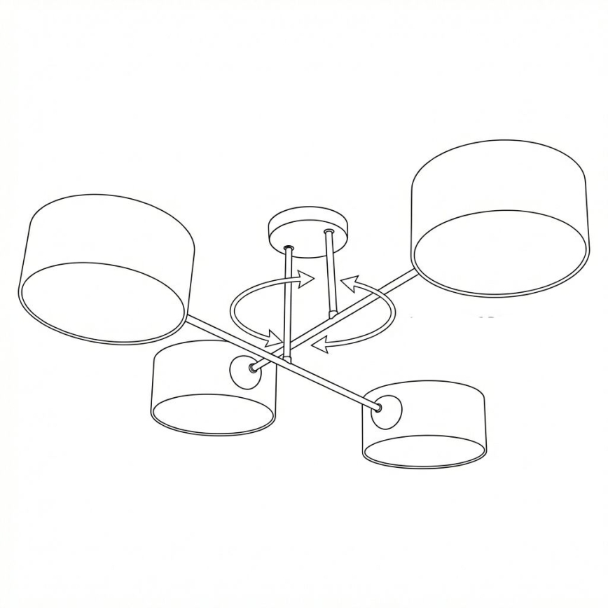 Brilagi - Lámpara de techo de superficie VIRGO 4xE14/40W/230V beige/dorada