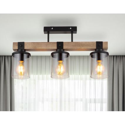 Brilagi - Lámpara de techo de superficie VISTA 3xE27/60W/230V roble