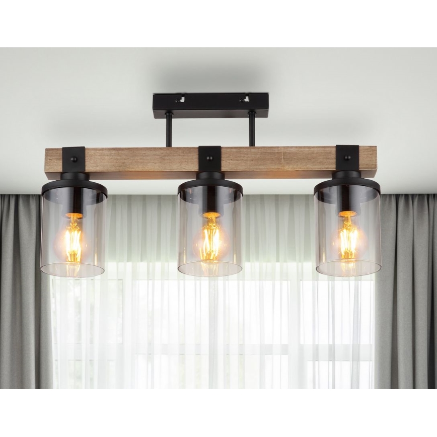 Brilagi - Lámpara de techo de superficie VISTA 3xE27/60W/230V roble