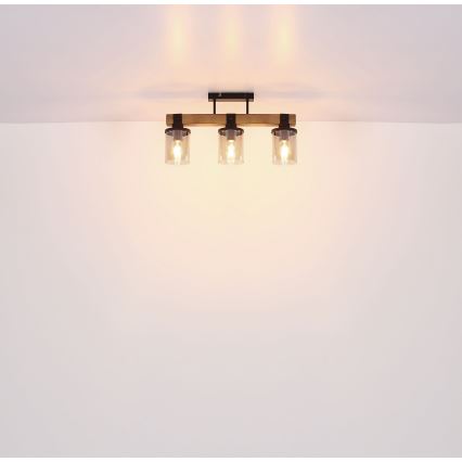 Brilagi - Lámpara de techo de superficie VISTA 3xE27/60W/230V roble