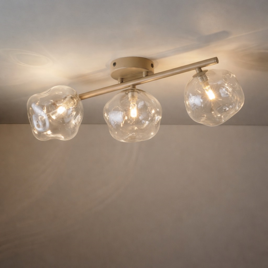 Brilagi - Lámpara de techo de superficie VULCANO 3xG9/8W/230V beige/ahumado beige