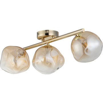 Brilagi - Lámpara de techo de superficie VULCANO 3xG9/8W/230V dorada/beige ahumado